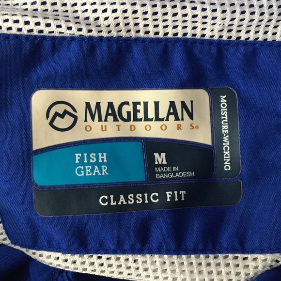 Magellan Mens Blue Sportswear Vented Fishing Button Front shirt Moisture Wicking - Picture 7 of 9